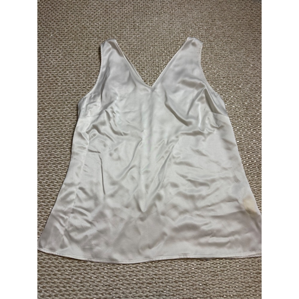 Ravella Luxury Silk Collection V-Neck Camisole Tank‎ Top Ivory quiet luxury 6